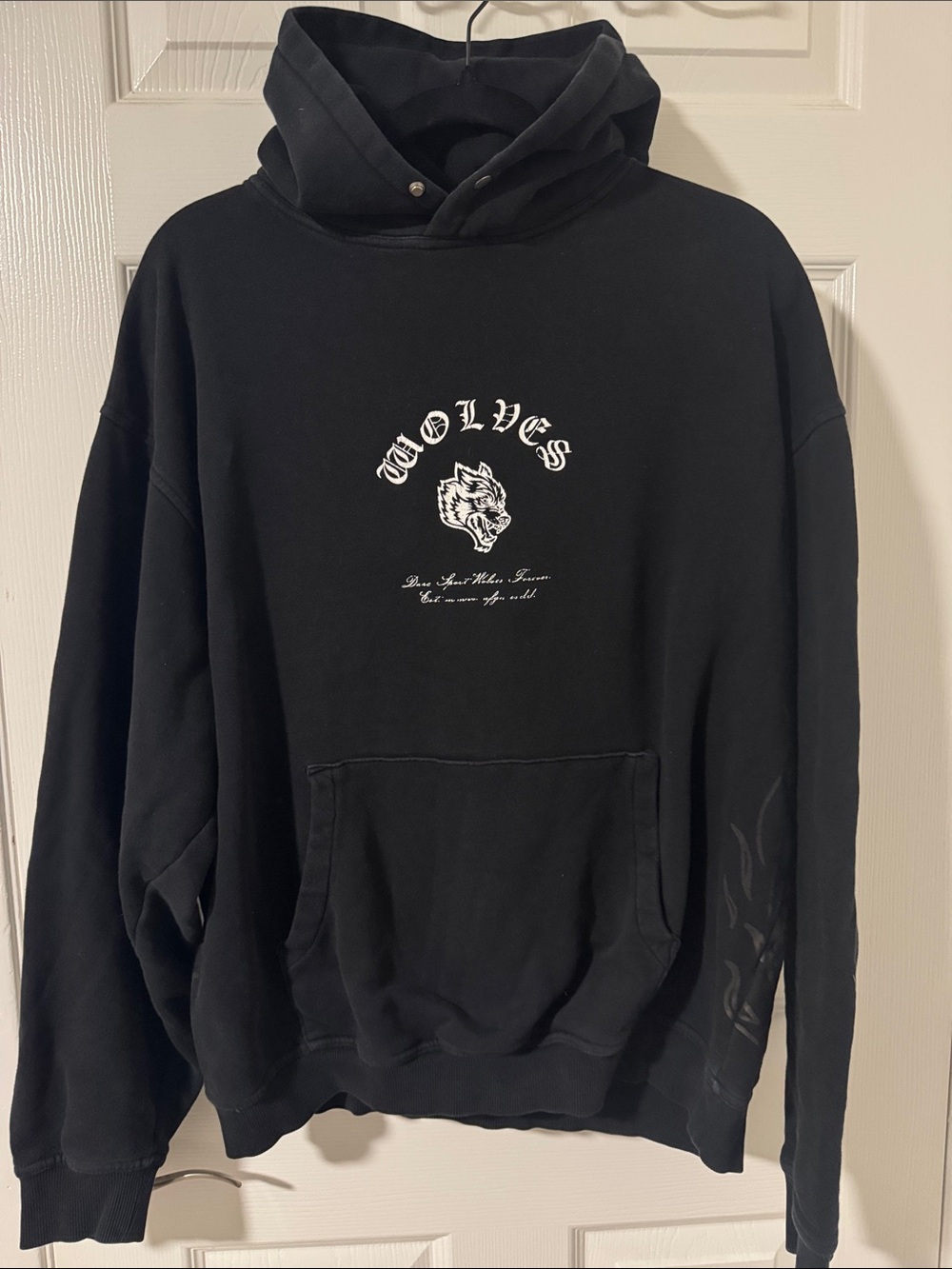 DarcSport Wolves Graphic Black Hoodie - Men